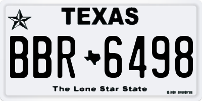 TX license plate BBR6498
