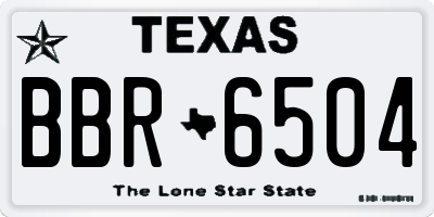 TX license plate BBR6504