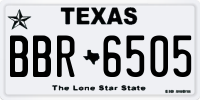 TX license plate BBR6505