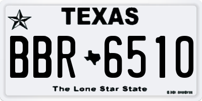 TX license plate BBR6510