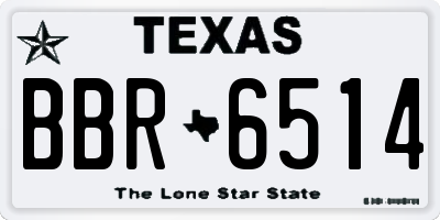 TX license plate BBR6514