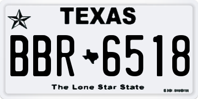 TX license plate BBR6518