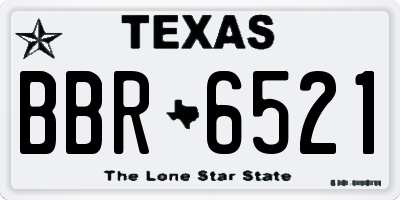 TX license plate BBR6521