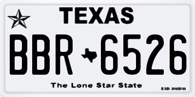 TX license plate BBR6526