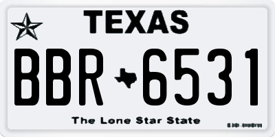 TX license plate BBR6531