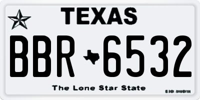 TX license plate BBR6532