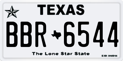 TX license plate BBR6544