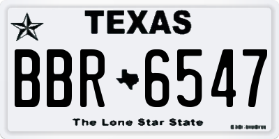 TX license plate BBR6547