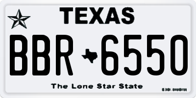 TX license plate BBR6550
