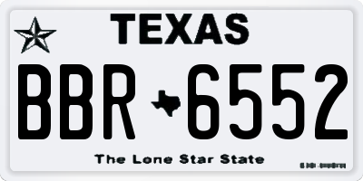 TX license plate BBR6552