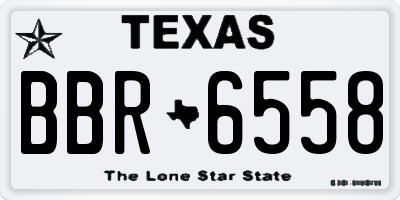 TX license plate BBR6558