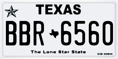 TX license plate BBR6560