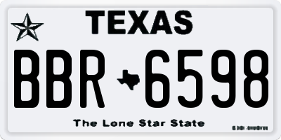 TX license plate BBR6598