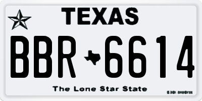 TX license plate BBR6614