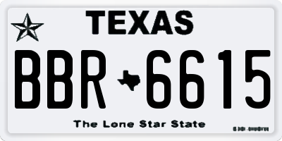 TX license plate BBR6615