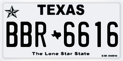 TX license plate BBR6616