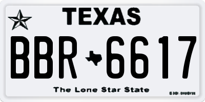 TX license plate BBR6617