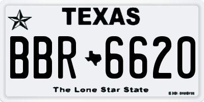 TX license plate BBR6620