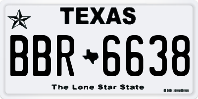 TX license plate BBR6638