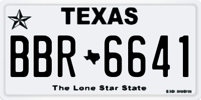 TX license plate BBR6641