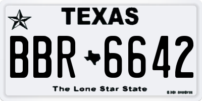 TX license plate BBR6642