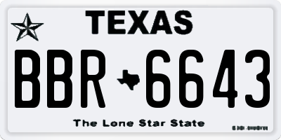 TX license plate BBR6643