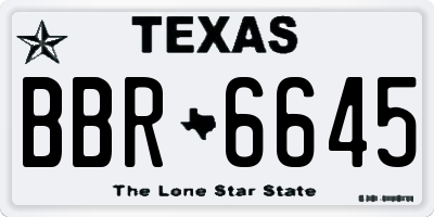 TX license plate BBR6645