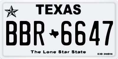 TX license plate BBR6647
