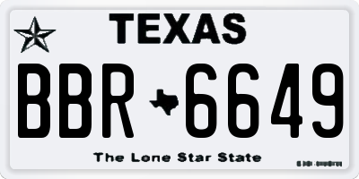 TX license plate BBR6649