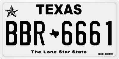 TX license plate BBR6661