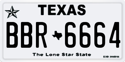 TX license plate BBR6664