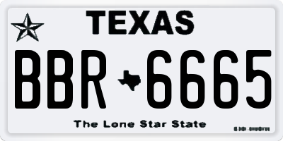 TX license plate BBR6665