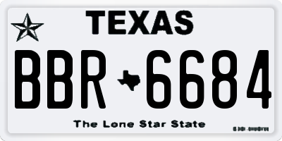 TX license plate BBR6684
