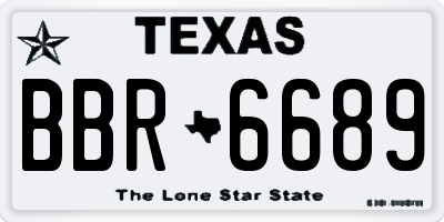 TX license plate BBR6689