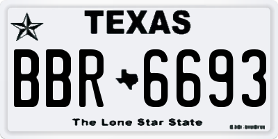 TX license plate BBR6693