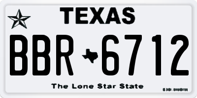TX license plate BBR6712
