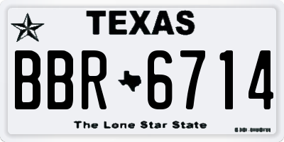 TX license plate BBR6714