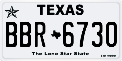 TX license plate BBR6730