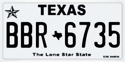 TX license plate BBR6735