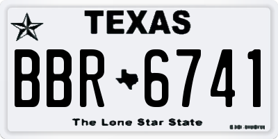 TX license plate BBR6741