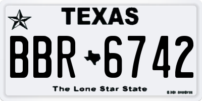 TX license plate BBR6742
