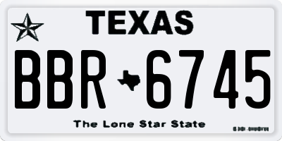 TX license plate BBR6745