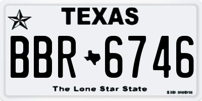 TX license plate BBR6746