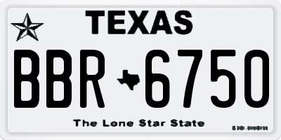 TX license plate BBR6750