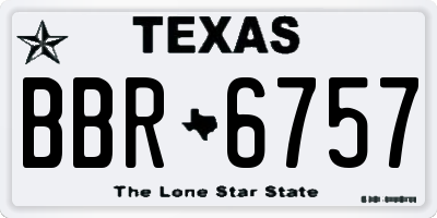 TX license plate BBR6757