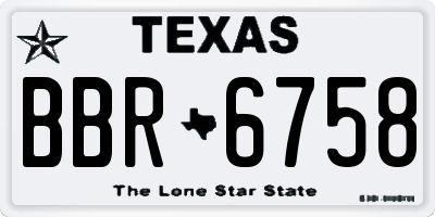TX license plate BBR6758