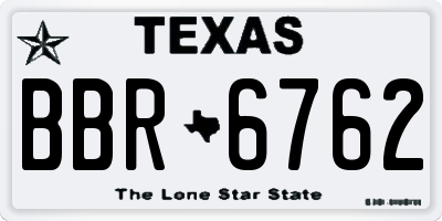 TX license plate BBR6762