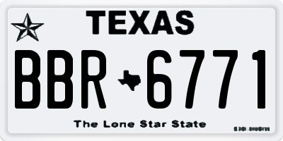 TX license plate BBR6771