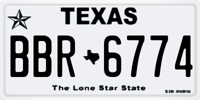 TX license plate BBR6774