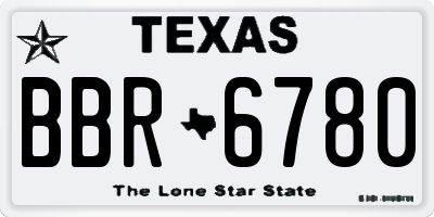 TX license plate BBR6780